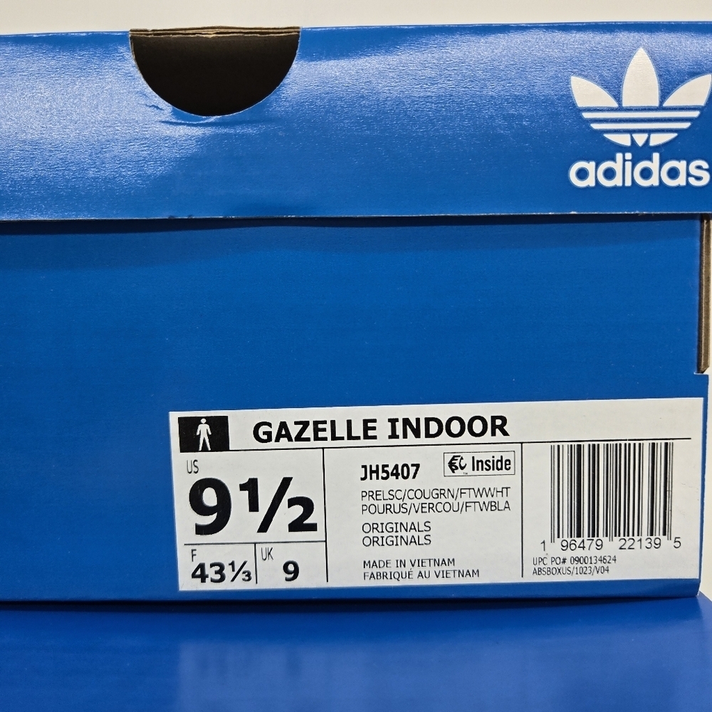 New Adidas Gazelle Indoor 'Preloved Scarlet Court Green' Men's Shoes Size 9.5 - Picture 8 of 8
